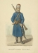 Cosaque du don en 1821 costume bleu galon rouge coiffe fourrure